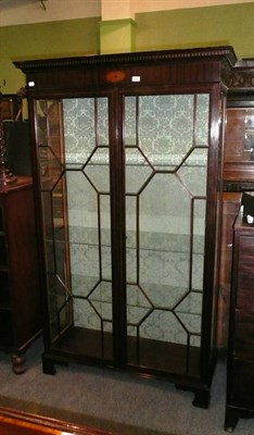 Lot 563 - Inlaid mahogany display cabinet