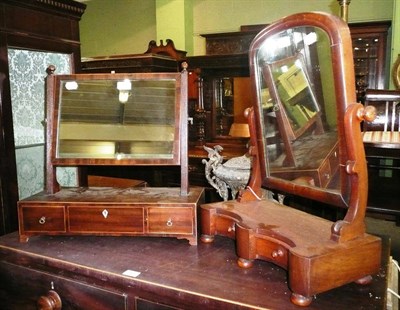 Lot 564 - Georgian mahogany dressing table mirror and a Victorian toilet mirror