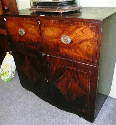 Lot 609 - * A Georgian mahogany secretaire chest