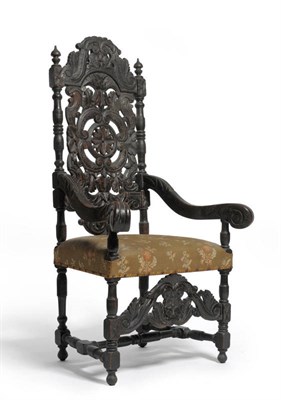 Lot 617 - * A pair of 17th century style hall chairs