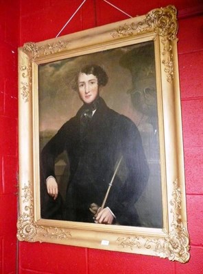 Lot 635 - * A 19th century framed oil on canvas, portrait of a gentleman