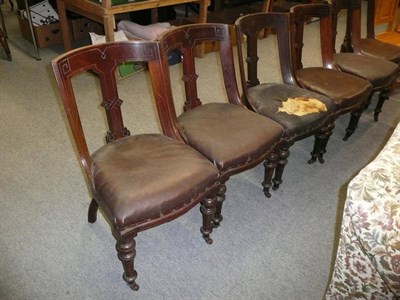 Lot 702 - * A set of six Victorian mahogany dining chairs