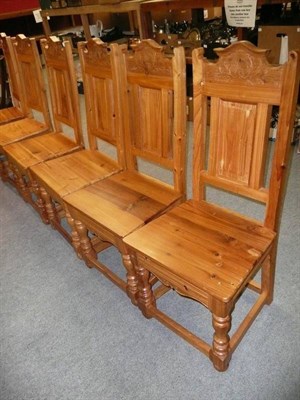 Lot 703 - Six pine chairs