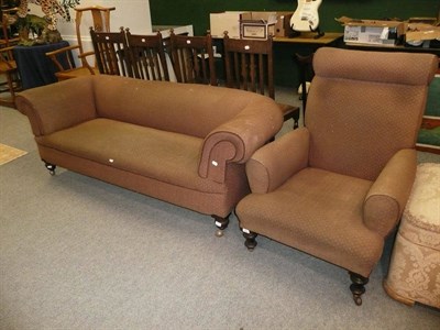 Lot 709 - A Chesterfield settee and an easy chair