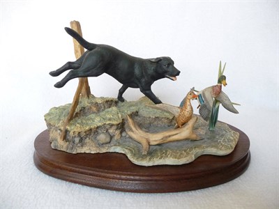 Lot 1002 - Border Fine Arts Black Labrador and Mallards 'Disturbing the Peace', model No. L80 by Ray...