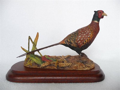 Lot 1007 - Border Fine Arts 'Pheasant' (cock), model No. 037 by Ray Ayres, 16.5cm high on wood base