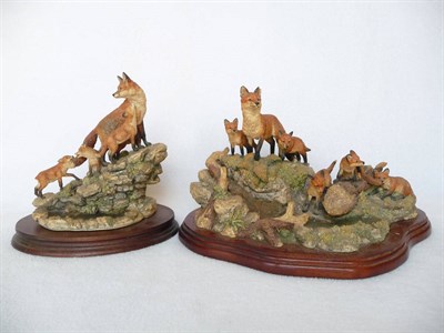 Lot 1008 - Two Border Fine Arts Fox Groups 'Moving Home', model No. L101 by David Walton, Ltd. edition No....