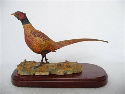 Lot 1012 - Border Fine Arts 'Pheasant', style one, model No. 049 by James Harvey, 12.7cm high on wood base...