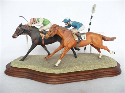 Lot 1025 - Border Fine Arts Horse Racing group 'The Final Furlong', model No. L109 by Anne Wall, Ltd....