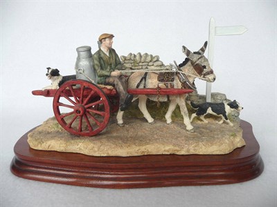 Lot 1054 - Border Fine Arts Donkey Cart 'Delivering The Milk', model No. AG01 by Ray Ayres, Ltd. edition...