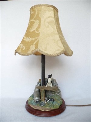 Lot 1056 - Border Fine Arts 'In The Shade' Collies and Milk Churns Lamp Base, model No. BO218 by Ray...