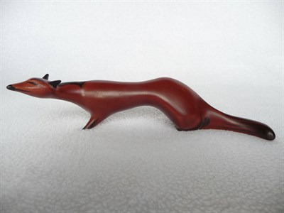 Lot 1066 - Beswick CM series small Fox by Colin Melbourne, model no. 1418, 20.3cm long, red/brown and dark...