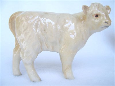 Lot 1073 - Beswick Charolais Calf, model No. 1827B, cream gloss, 7.6cm high