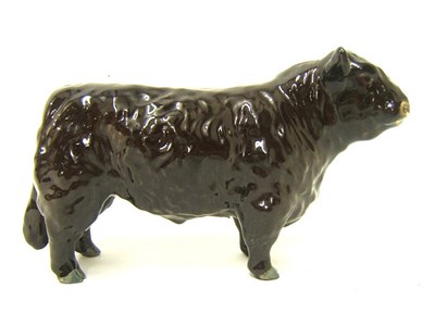 Lot 1079 - Beswick Black Galloway Bull, model No. 1746A, black gloss with grey muzzle, issued 1962-1969,...