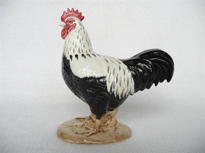 Lot 1080 - Beswick Sussex Cockerel, model No. 1899, black, white and pink gloss, 17.8cm high (chip)