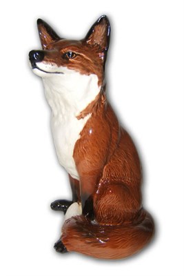 Lot 1081 - A Beswick Fireside Fox, seated model No. 2348, red/brown and white gloss, 31.7cm high