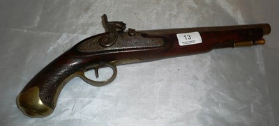 Lot 13 - A 19th century percussion cap holster pistol