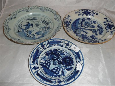 Lot 45 - Three Delft plates