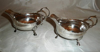 Lot 56 - Pair of late Victorian silver sauce boats