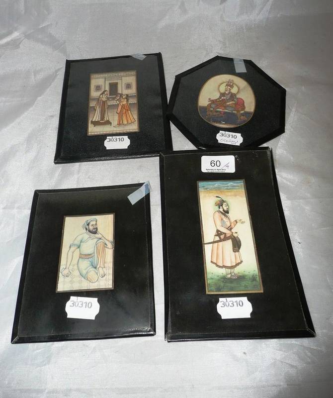 Lot 60 - Four Indian Miniature Paintings On Thin Ivory