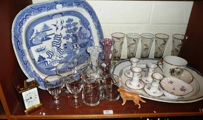 Lot 83 - A collection of ceramics and glass including fly fishing glasses and cup and saucer, Beswick...