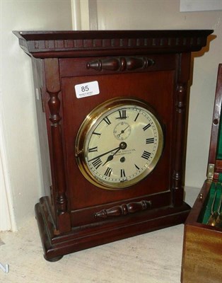 Lot 85 - A mahogany mantel clock by Maritime Stores Ltd, Middlesbrough