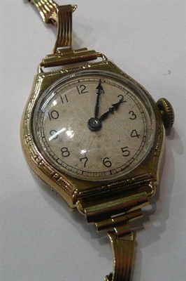 Lot 102 - A lady's 9ct gold wristwatch signed Rolex