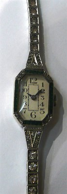 Lot 113 - Lady's art deco silver wristwatch