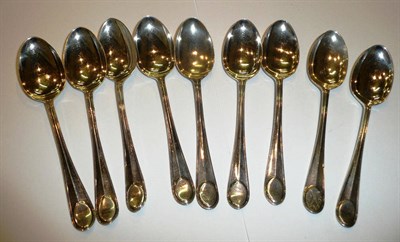 Lot 134 - A set of nine silver teaspoons by Charles Bradbury and Sons, Sheffield various dates