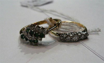 Lot 145 - A five stone ring and a silver gilt cluster ring