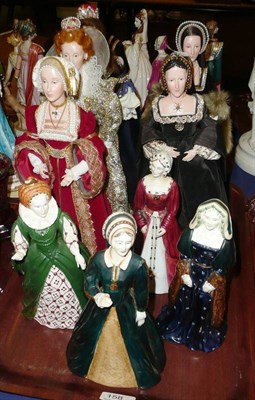 Lot 158 - Four Coalport china figures - Katheryn Howard, Jane Seymour, Catherine of Aragon, and Elizabeth...