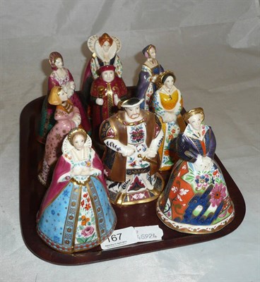 Lot 167 - A set of nine Royal Worcester China figures, The Connoisseur Collection, Henry VIII, Katherine...