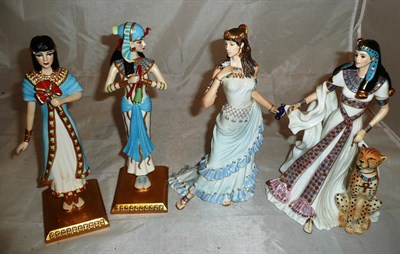 Lot 189 - Four Coalport Egyptian figures; Aziza, Jameila, Aida, and Nefertari