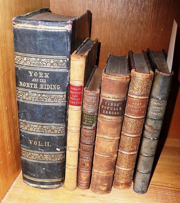 Lot 206 - Six leather bound books including Walton's complete angler