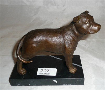 Lot 207 - A bronze figure of a Staffordshire bull terrior