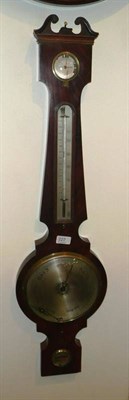 Lot 227 - A mahogany wheel barometer signed Mastaglio & Molten, Newcastle on Tyne