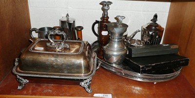 Lot 230 - A silver plated tea service and tray, tureen and cover etc