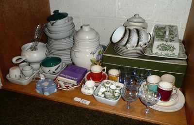 Lot 232 - Denby Greenwheat dinner wares, Royal Doulton coffee service, various china and glass