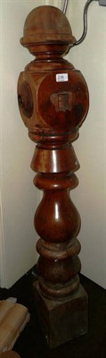 Lot 238 - Victorian mahogany newel post