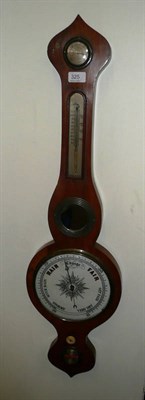 Lot 325 - A walnut 'onion top' wheel barometer