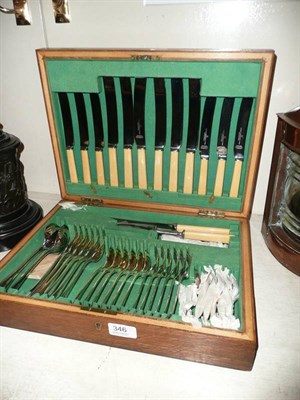 Lot 346 - A canteen of Old English pattern plate cutlery