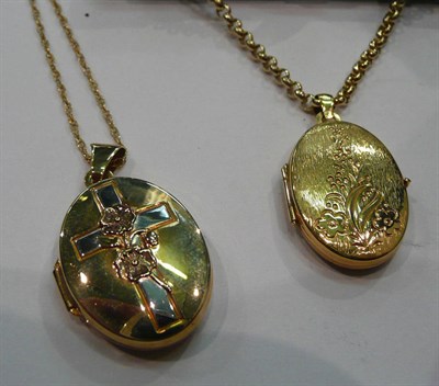 Lot 354 - Two gold lockets