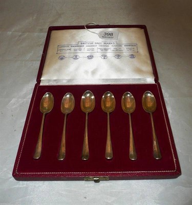 Lot 398 - Set of six silver hallmark teaspoons