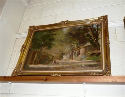 Lot 438 - G C Barlow, sunshine at Kettlewell, framed oil on board