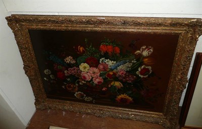 Lot 452 - Framed oil on board signed P Wiseman 'Flowers in vase'