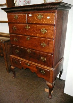 Lot 476 - 18th century oak chest on stand