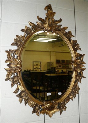 Lot 482 - Oval gilt mirror