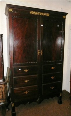 Lot 489 - Irish mahogany double door wardrobe