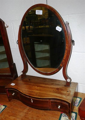 Lot 495 - Georgian mahogany serpentine front three drawer dressing table mirror