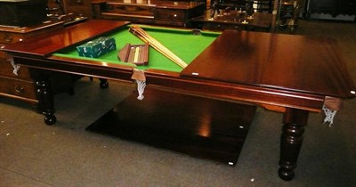 Lot 529 - Snooker/dining table together with scoreboard, six cues and balls